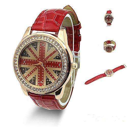 Beautiful Union Jack Red Strap Ladies watch...
