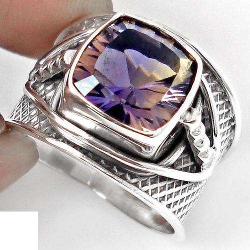 Gorgeous Size 8,5 Multicolour Ametrine and Solid Sterling Silver Ring