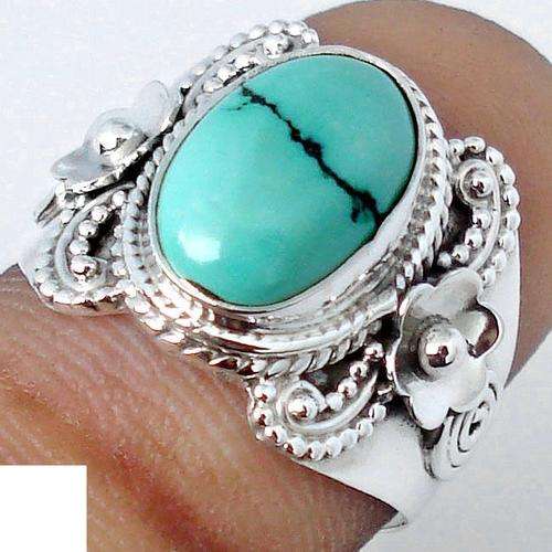 Gorgeous Size 7,25 Turquoise and Solid Sterling Silver Ring