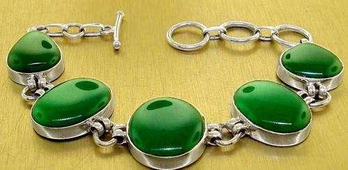 Exquisite Sterling Silver & Green Onyx bracelet...