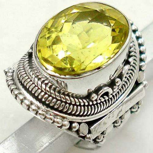 Exquisite 925 Sterling Silver Lemon Topaz ring...
