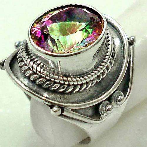 Exquisite 925 Sterling Silver Mystic Topaz ring...