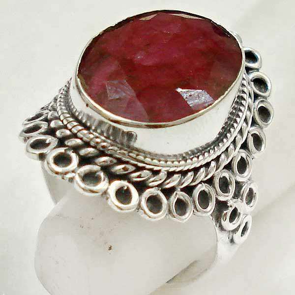 Exquisite 925 Sterling Silver Ruby Quartz ring...