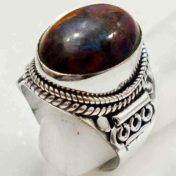 Exquisite 925 Sterling Silver Purple Turquoise ring...