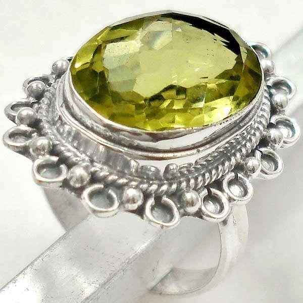 Exquisite 925 Sterling Silver Lemon Topaz ring...
