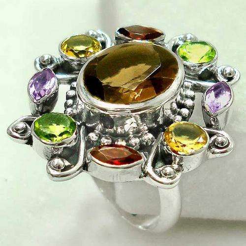 Exquisite 925 Sterling Silver & Multi Gemstone ring...