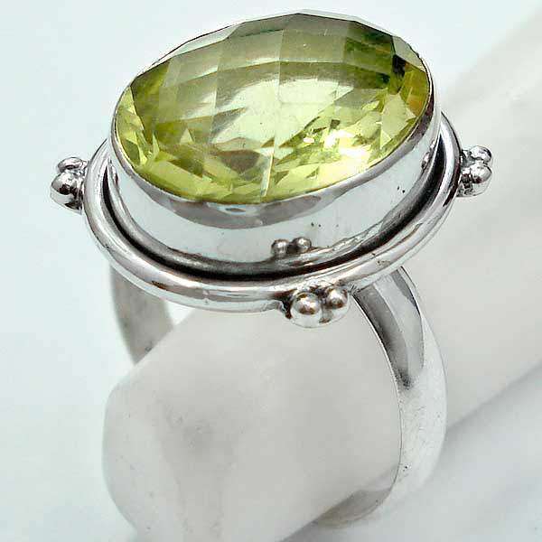 Exquisite 925 Sterling Silver & Lemon Topaz Ring...