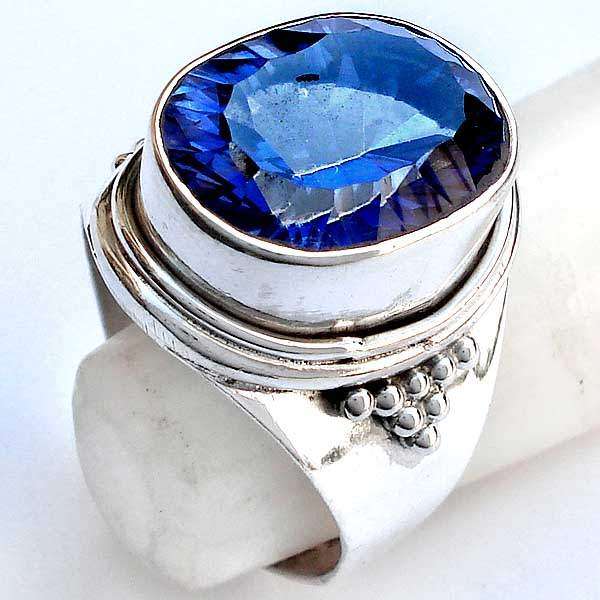 **CLEARANCE SALE**Exquisite 925 Sterling Silver & Blue Mystic Topaz Ring...