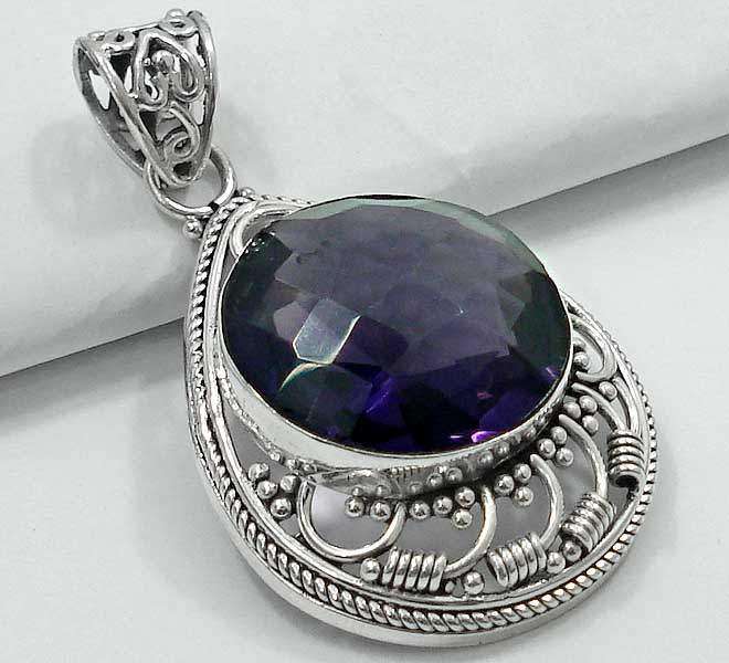 AMETHYST .925 SILVER PENDANT