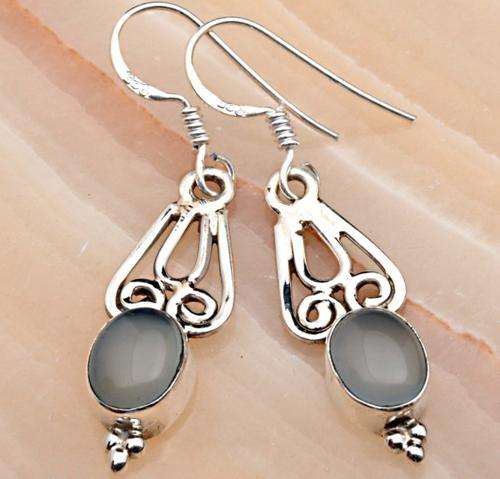 Exquisite Solid Silver & Chalcedony earrings...