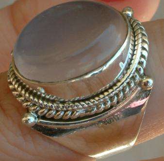 Gorgeous Solid Silver & Light Pink Rose Quartz ring...