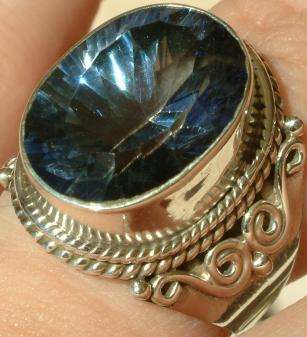 Gorgeous Solid Silver Blue Mystic Topaz ring...