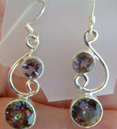 Exquisite Solid Silver & Mystic Topaz earrings...