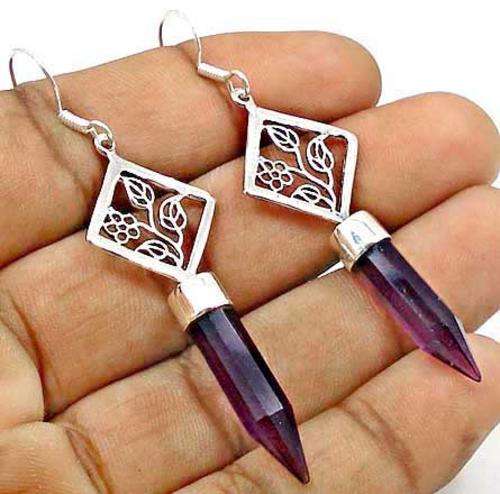 Gorgeous Solid Silver Amethyst Earrings...
