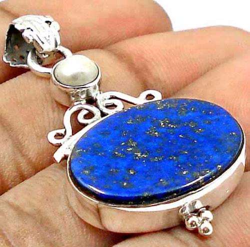 Gorgeous Solid Silver Lapis Lazuli Pendant