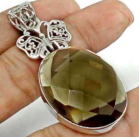 Gorgeous Solid Silver Smoky Topaz Pendant