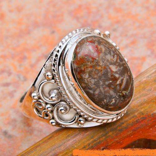 Gorgeous Solid Silver Rare Dinosaur Bone ring...