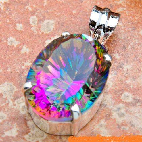 Exquisite Solid Silver Mystic Topaz pendant...