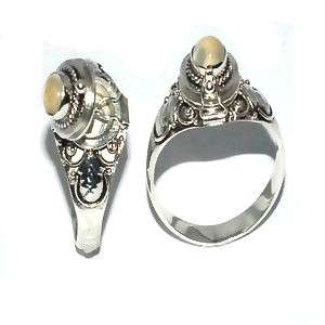 Gorgeous Silver Moonstone Poison Locket ring...
