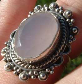 Gorgeous Solid Silver Rose Quartz ring...