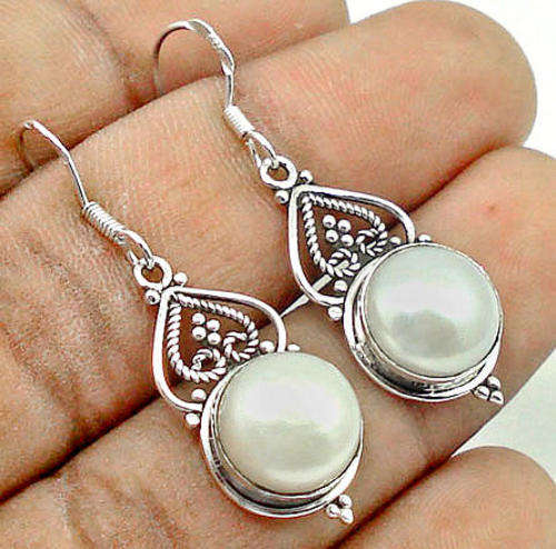 Exquisite Solid Silver & Pearl earrings...