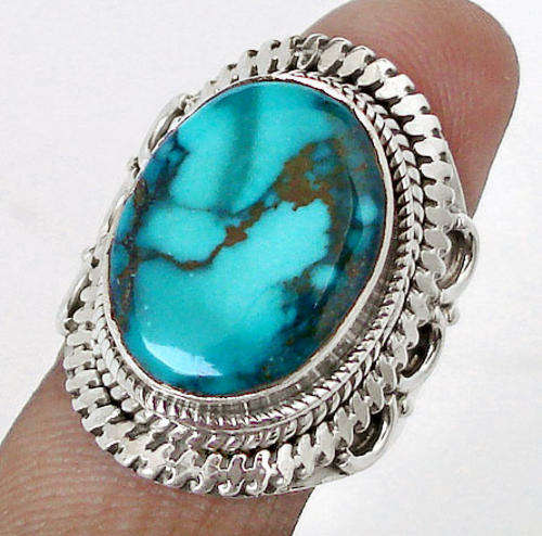 Gorgeous Size 6,5 Solid Silver Turquoise ring...