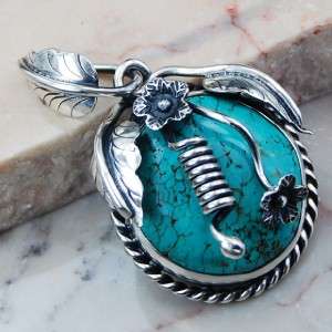 Gorgeous Solid Silver Turquoise Pendant...