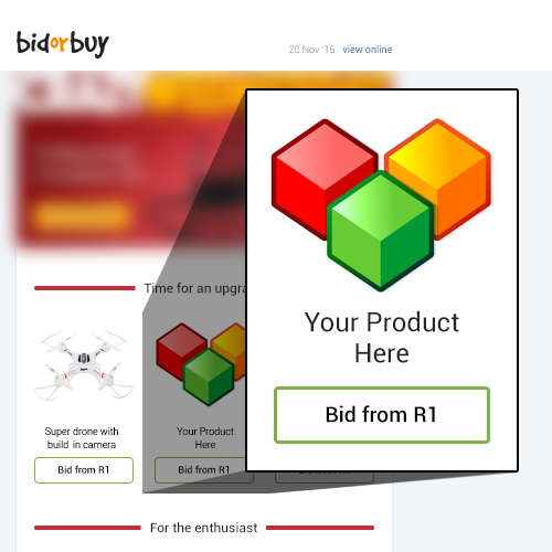 Newsletter Ads: bidorbuy Is Auctioning 12 Advertising Slots In Crazy Wednesday Newsletter.
