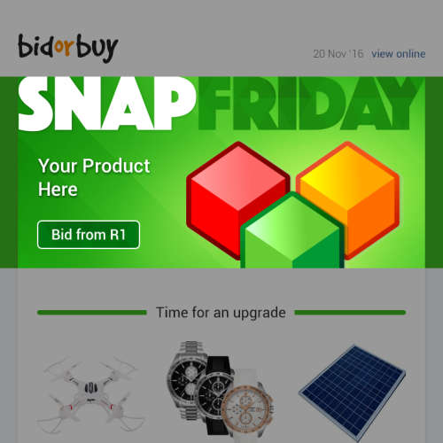 bidorbuy is auctioning Advertising Space in our Snap Friday newsletter!