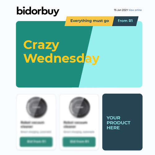 Newsletter Ads: bidorbuy Is Auctioning 9 Advertising Slots In Crazy Wednesday Newsletter