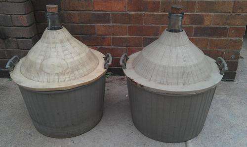 Large Glass Carboys / DemiJohns in Plastic Carriers (for Gekie)