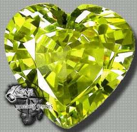 PERIDOT - 1.355cts - LIME GREEN HEART FACET
