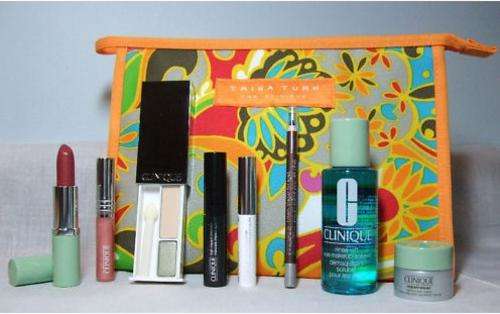 CLINIQUE 9PC MAKEUP SET WITH ZIPPER CASE