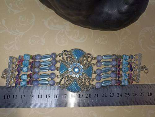 NEVER USED : VINTAGE Bracelet : Blue Beads and Stones (Unique)