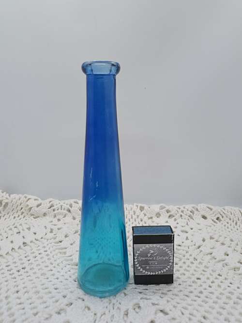 Glass Vases (1 Tall + 1 Short) : Royal Blue and Turquois