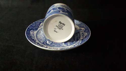 Italian Blue Spode Coffee Cup Duo