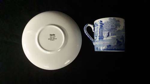 Italian Blue Spode Coffee Cup Duo