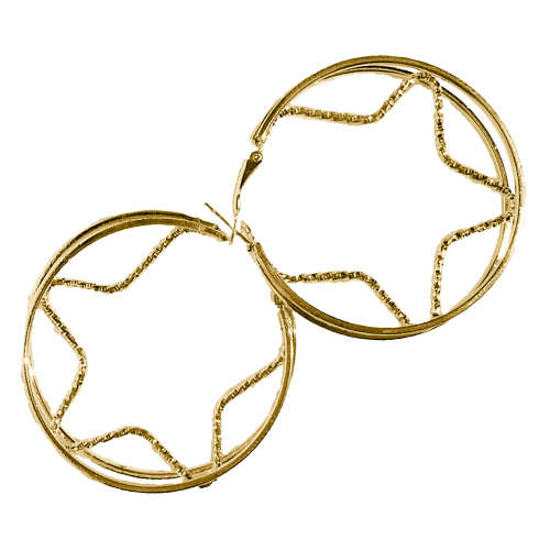 Medium Gold Plated Hoop Earrings - 4cm