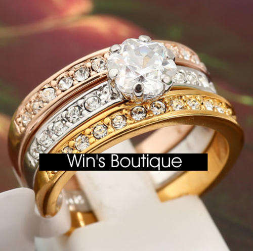 Solitaire Engagement Wedding Ring Set 18KGP [R1 SPECIAL - NO RESERVE][WOW]