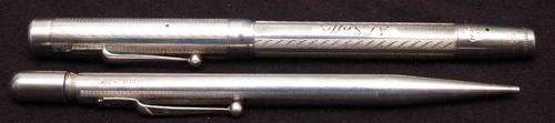 Solid Hallmarked Silver Swan Pen (with 14 ct gold nib) & Pencil
