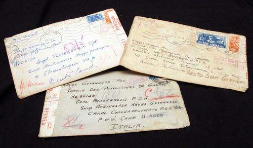 Letters sent to a WW2 SA Prisoner of War in Italy and Germany
