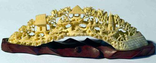 Exquisite Chinese Carved  Ivory Tusk