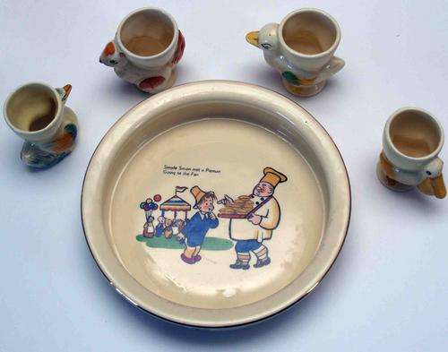 Simple Simon Porridge Plate & Four Animal Egg Cups
