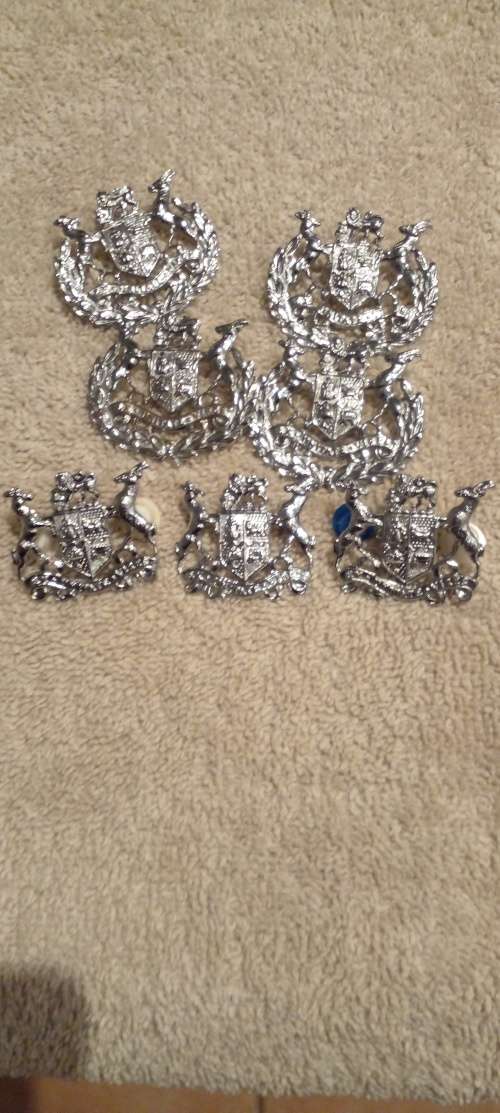 7 SA ARMY WARRANT OFFICERS` BADGES.