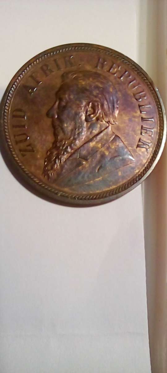 1898 ZAR UNC. 1 PENNY COPPER COIN. ONE OF THE BEST OF THE SPECIES.