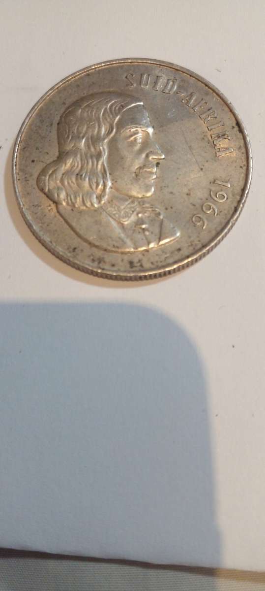 1966 RSA Silver Rand 1 coin.Afr. legend.