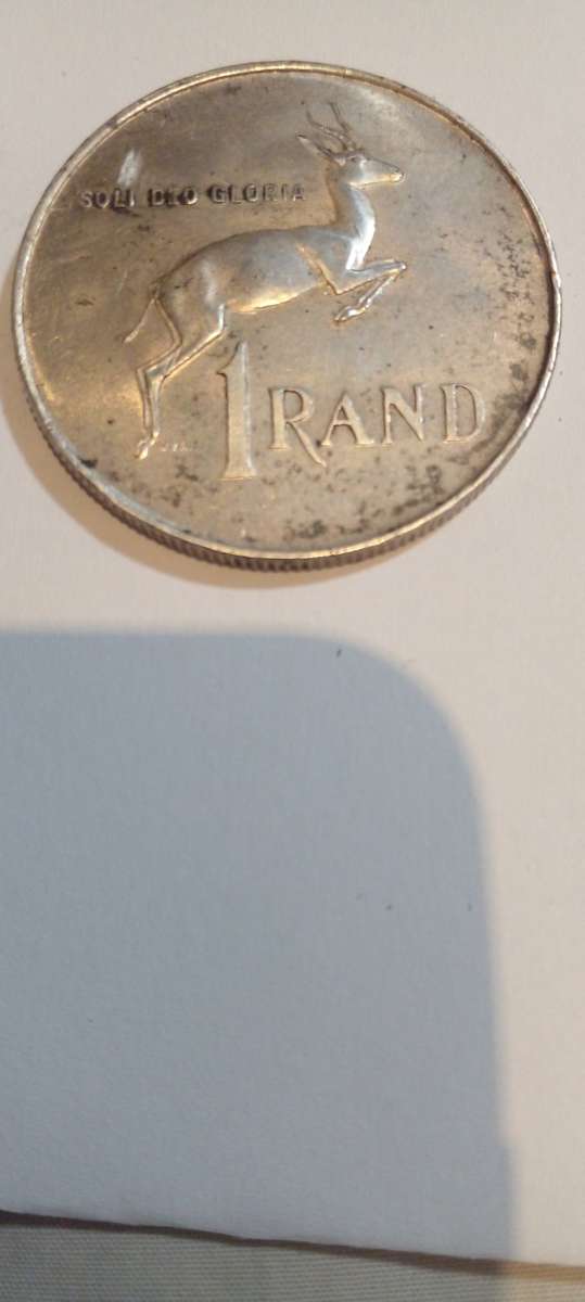 1966 RSA Silver Rand 1 coin.Afr. legend.