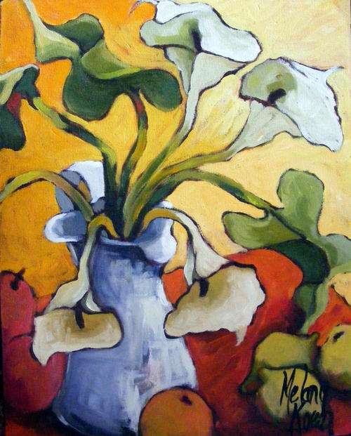 ARUM LILLIES, ORANGES & LEMONS - MELANY KOEN - 300X400X44 mm