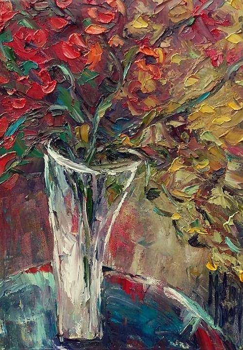 Blossoms in a Glass Vase! 300x380 mm Melany Koen