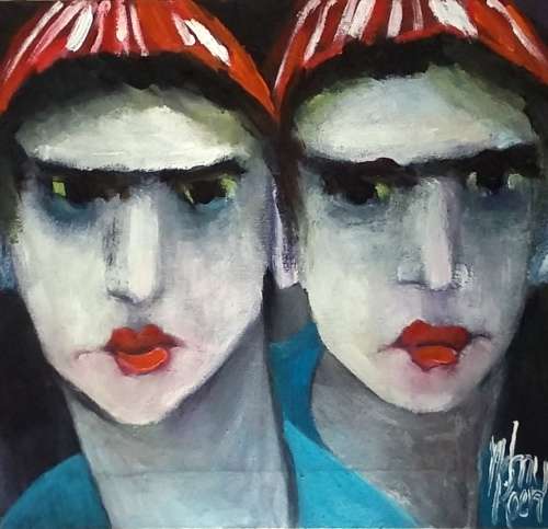 The Two Harlequins! 420x440 mm Melany Koen